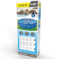 Avenli® Frame Pool 420 x 84 cm, Aufstellpool rund, ohne Pumpe, blau