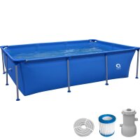 Avenli® Frame Rectangular Pool Set 258 x 179 x 66 cm, Aufstellpool, reckteckig, mit Pumpe, blau