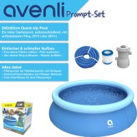 Avenli Prompt Set  Ø 240 x 63 cm Pool Set, mit Filterpumpe, blau