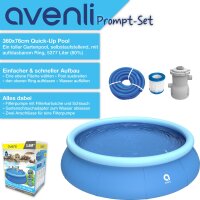 Avenli® Prompt Set™  Ø 360 x 76cm Pool Set, mit Filterpumpe, blau