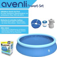 Avenli&reg; Prompt Set&trade; &Oslash; 420 x 84 cm Pool Set, mit Filterpumpe, blau