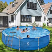Avenli® Frame Pool Komplettset 450 x 122 cm, Aufstellpool rund, mit Pumpe, blau