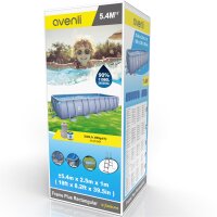 Avenli® Frame Plus Rectangular Pool 540 x 250 x 100 cm, rechteckiger Stahlrahmen Pool mit Filterpumpe und Leiter
, graue Rattanoptik