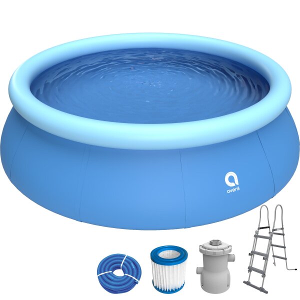 Avenli® Prompt Set™ Pool Set Ø 360 x 90 cm, mit Filterpumpe und Leiter, blau