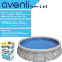 Avenli Prompt Set 450 x 84 cm Pool, ohne Zubehör, graue Rattanoptik
