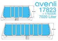 Avenli® Frame Rectangular Pool Set 400 x 200 x 99 cm, Aufstellpool, reckteckig, mit Pumpe, braune Holzoptik