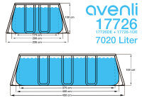 Avenli&reg; Frame Rectangular Pool Set 400 x 200 x 99 cm, Aufstellpool, reckteckig, mit Pumpe, grau