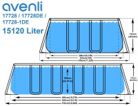 Avenli Frame Plus Rectangular Pool Komplettset 549 x 305 x 122 cm, Aufstellpool, rechteckig, mit Sandfilter, grau