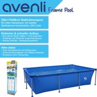 Avenli Frame Rectangular Pool 258 x 179 x 66 cm, Aufstellpool, rechteckig, ohne Pumpe, blau