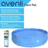 Avenli Frame Pool 360 x 76 cm, Aufstellpool rund, ohne Pumpe,  blau