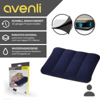 Avenli® Aufblasbares Reise Kopfkissen / Sitzkissen mit beflockter Oberfläche 48x34x12 cm