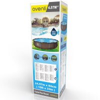 Avenli® Frame Plus Pool 457 x 84 cm, Aufstellpool rund, ohne Pumpe, Rattanoptik