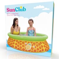 SunClub® Planschbecken 3D Ananas Pool Ø 150 x 41 cm mit aufblasbarem Luftring