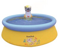 SunClub Planschbecken Wassersprühender Otter Pool 150 x 41 cm mit aufblasbarem Luftring