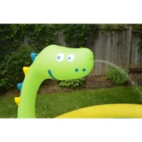 SunClub® Planschbecken 3D Wassersprühender Dino Pool 175 x 62 cm mit aufblasbarem Luftring