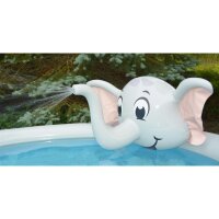 SunClub® Planschbecken 3D Wassersprühender Elefant Pool Ø205 x 47 cm mit aufblasbarem Luftring