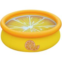 SunClub® Planschbecken 3D Orange Pool Ø 150 x 41 cm mit aufblasbarem Luftring
