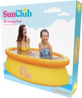 SunClub® Planschbecken 3D Orange Pool Ø 150 x 41 cm mit aufblasbarem Luftring