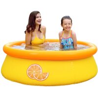 SunClub Planschbecken 3D Orange Pool Ø 150 x 41 cm mit aufblasbarem Luftring