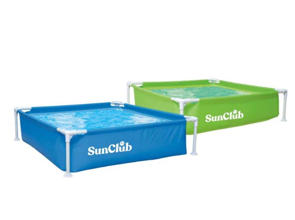 SunClub® Planschbecken Kinder Frame Pool Stahlrahmen 122x122 cm