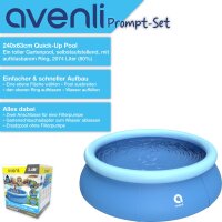 Avenli Prompt Set 240 x 63 cm Quick Up Pool mit aufblasbarem Ring, ohne Zubehör, blau