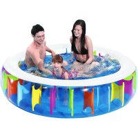 SunClub® Planschbecken mit Polsterwand  aufblasbarer Pool Ø 190x50 cm
