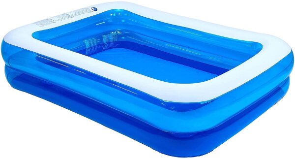 SunClub® Planschbecken aufblasbarer 2-Ring Pool, rechteckig, 200x150x50 cm