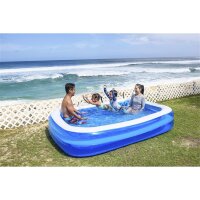 SunClub® Planschbecken aufblasbarer 2-Ring Pool, rechteckig, 262x175x50 cm