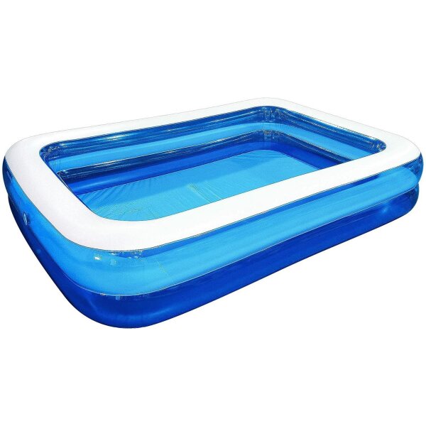 SunClub® Planschbecken aufblasbarer 2-Ring Pool, rechteckig, 305x183x50 cm