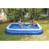 SunClub Planschbecken aufblasbarer 2-Ring Pool, rechteckig, 305x183x50 cm