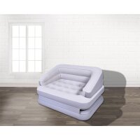 Avenli® aufblasbares Sofa 198 x 138 x 62 cm wandelbar zum Doppel-Luftbett, weiß-grau