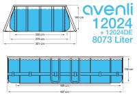 Avenli&reg; Frame Oval Pool 427 x 275 x 100 cm, Aufstellpool, oval, ohne Pumpe, Ersatzpool, braune Rattanoptik
