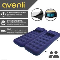 Avenli® aufblasbares 4 in 1 Luftbett Set / Campingmatratzen inklusive 2 Kissen 2 x 191 x 73 x 22 cm