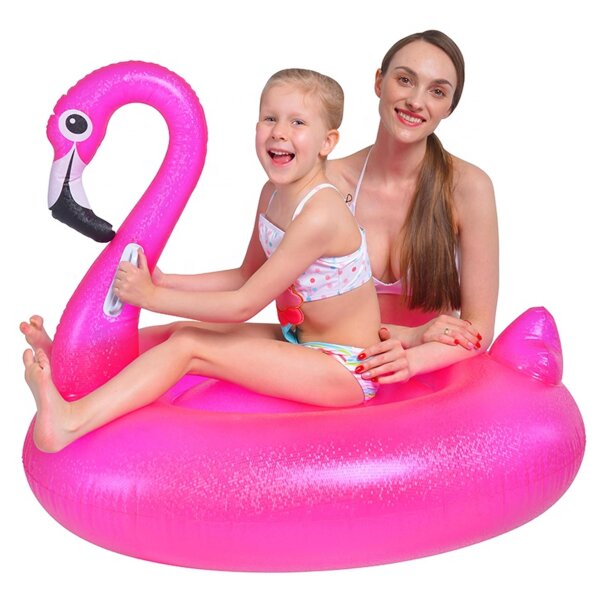 SunClub® Aufblasbarer Mosaik-Flamingo, Schwimmtier 110x90 cm