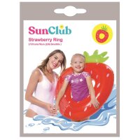 SunClub&reg; Schwimmring / Schwimmhilfe - Poolspielzeug f&uuml;r Kinder Erdbeere 76x101cm