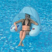 SunClub® Schwimmsessel 103x96x80 cm, Poolsessel aufblasbar mit Sonnenschutz-Dach und Getränkehalter