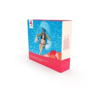 SunClub® Schwimmsessel 103x96x80 cm, Poolsessel aufblasbar mit Sonnenschutz-Dach und Getränkehalter