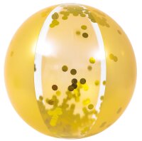 SunClub® Wasserball / Strandball aufblasbar  Ø50 cm, gold mit glänzenden Pailletten